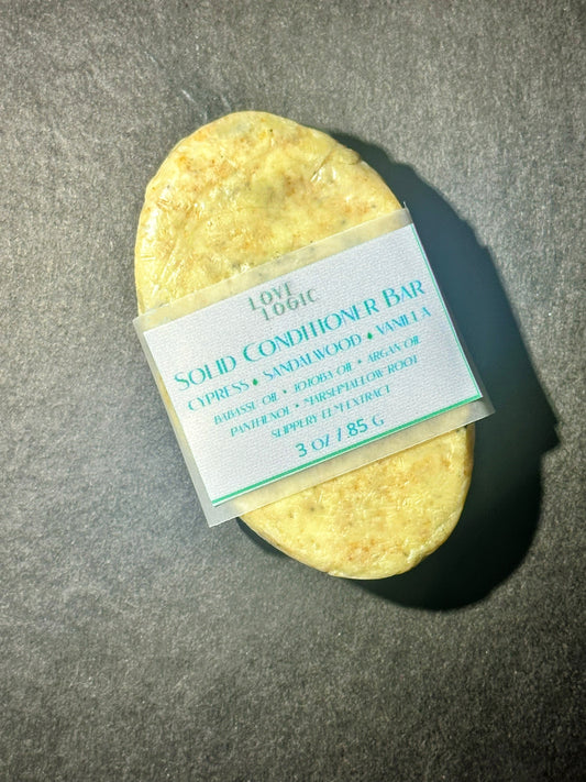 Conditioner Bar for ALL Hair Types - 3 oz, scented with Cypress, Sandalwood, and Vanilla
