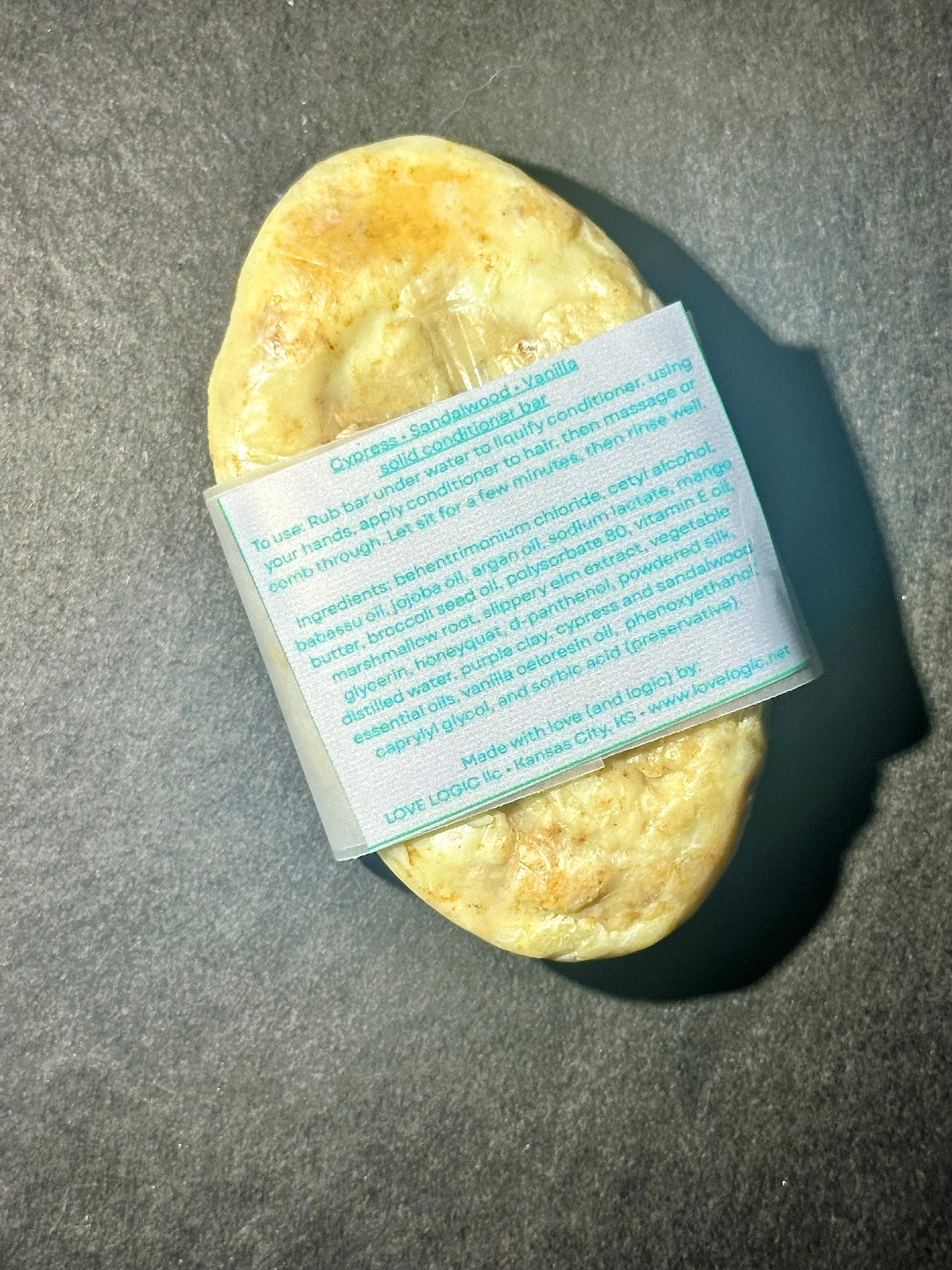 Conditioner Bar for ALL Hair Types - 5.6 oz, scented with Cypress, Sandalwood, and Vanilla